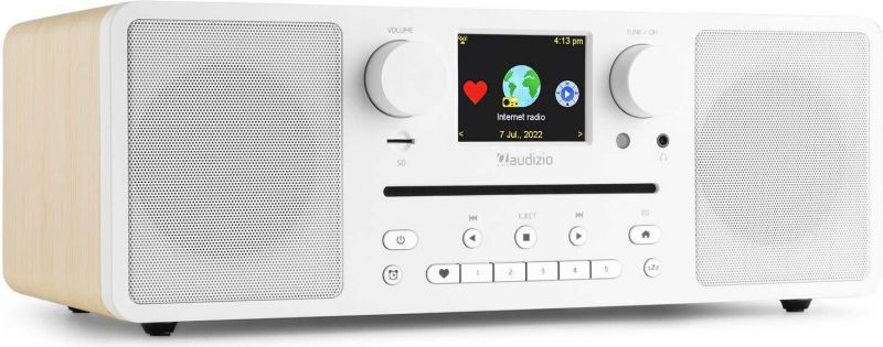Musikanlæg 'ALT I ET' med CD / Bluetooth / FM, DAB+ og Internetradio / WiFi / 60 Watt / Hvid