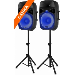 VPS152A Plug &amp; Play 1000W Speaker Set with Stands "C-STOCK" TILBUD NU