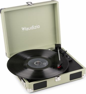 RP111G Record Player Briefcase Green
