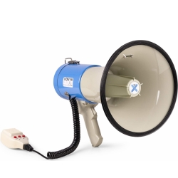 Professionel Megafon 60W med Sirene, anti-feedback, optage/afspil mikrofon siren