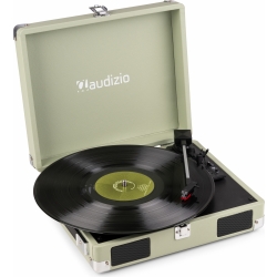 RP111G Record Player Briefcase Green TILBUD NU