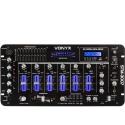 DJ Mixer 19" STM-3007 6-kanals med LED lys, Bluetooth og SD/USB/MP3-a kanal quot