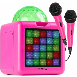 KAR15P Karaoke Speaker with 2 microphones Pink TILBUD NU