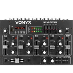 DJ Mixer STM2290 8-kanals med lydeffekter, Bluetooth, USB/SD/MP3- effekter kanal