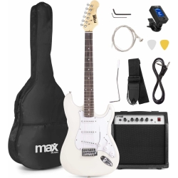 El-Guitar pakke med 40W guitar-forstærker, taske, digital-tuner, rem og kabler,