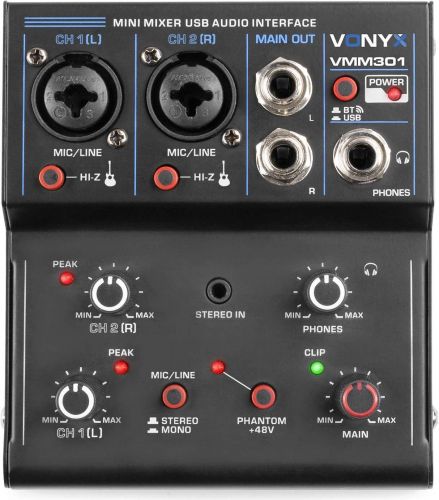 VMM301 3-kanals mikser med USB-lydgrensesnitt