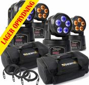 Pakketilbud - 4 stk. MHL90 Moving Head Wash, 2 tasker og DMX Kabler