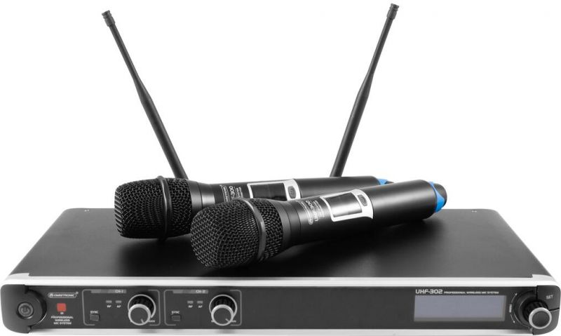 Omnitronic UHF-302 2-Channel Wireless Mic System 823-832/863-865MHz
