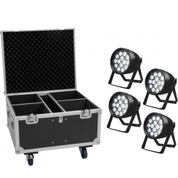 Eurolite Set 4x LED IP PAR 14x10W HCL + Flightcase TILBUD NU