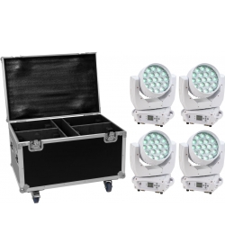 Eurolite Set 4x LED TMH-X4 white + Case with wheels TILBUD NU