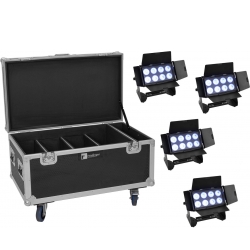 Eurolite Set 4x Multiflood IP 8x10W RGBW Wash + Case TILBUD NU