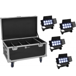 Eurolite Set 4x Multiflood IP 8x10W RGBW Wash CRMX + Case TILBUD NU