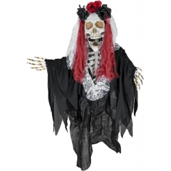 Halloween Dekoration, Animeret Figur Med Lys- og Lydeffekter, Knoglekvinden La C
