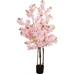 Europalms Cherry tree with 3 trunks, artificial plant, rose, 160cm TILBUD NU