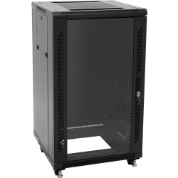 Roadinger SSC-16 Steel Cabinet with Glass Door 16U TILBUD NU