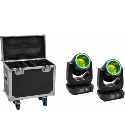 Eurolite Set 2x LED TMH-B120 Hypno Moving-Head Beam + Flightcase with wheels