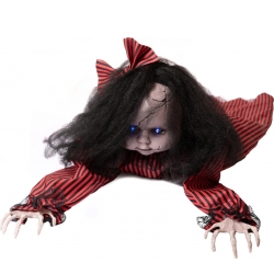 Halloween Dekoration, Animeret Figur Med Lys- og Lydeffekter, Kravlende Mathilda