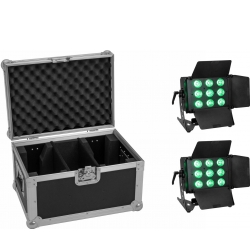 Eurolite Set 2x LED CLS-9 QCL RGB/WW 9x7W + Case TILBUD NU
