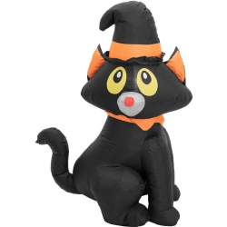 Halloween Dekoration, Oppustelig kattefigur, 122cm TILBUD NU