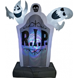 Halloween Dekoration, Figur med Lyseffekter, Oppustelig gravstenfigur, 183cm