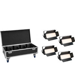 Eurolite Set 4x LED PLL-576 CW/WW Panel + Case with wheels TILBUD NU