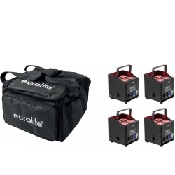 Eurolite Set 4x AKKU UP-4 QCL Spot QuickDMX MK2 + Soft Bag TILBUD NU