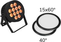 Eurolite Set LED IP PAR 12x8W QCL Spot + 2x Diffuser cover (15x60° and 40°)