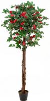 Decor & Decorations, Europalms Camelia red cemented, artificial plant, 180cm
