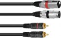 2 x XLR Plugs - 2 x Phono, Omnitronic Adaptercable 2xXLR(M)/2xRCA 6m bk