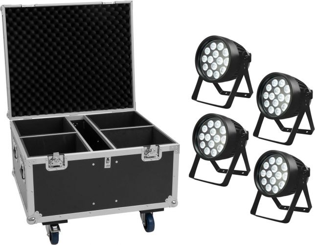 Eurolite Set 4x LED IP PAR 14x10W HCL + Flightcase