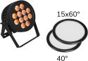 Eurolite Set LED IP PAR 12x9W SCL Spot + 2x Diffuser cover (15x60° and 40°)