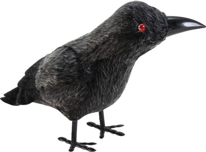 Halloween Dekoration, Ravn, Sort, 18cm