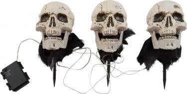 Halloween Dekoration, Kranie med jordspyd, sæt med 3 stk. 29cm