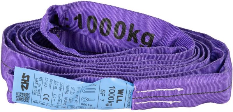 SHZ Round Sling 2m, max. Load 1000KG nach EN 1492-2 SF7 violett