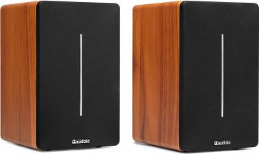 KS01B Active Bookshelf Speaker Set 120W BT Wood