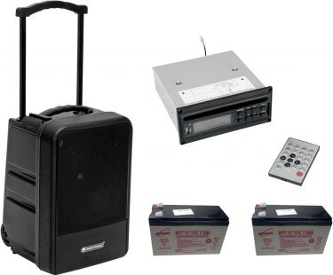 Omnitronic Set MOM-10BT4 Modular Wireless PA System + CD Player with USB&SD + 2x Battery