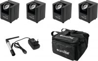 Eurolite Set 4x AKKU UP-1 + SB-4 Soft Bag + QuickDMX Wireless transmitter