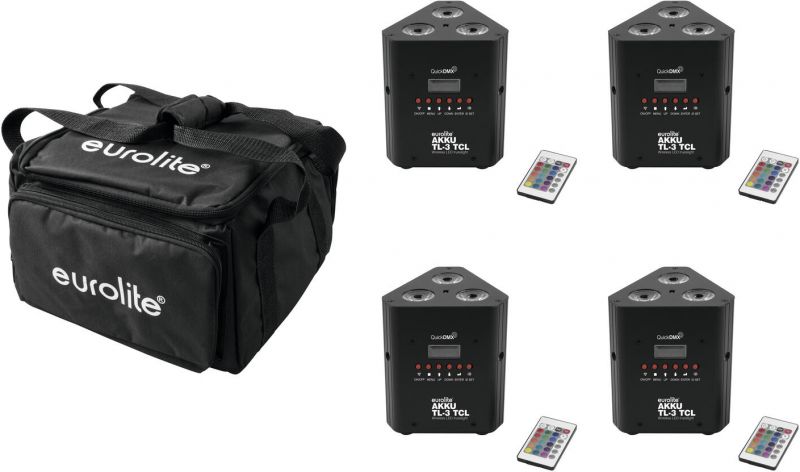 Eurolite Set 4x AKKU TL-3 QuickDMX + Soft Bag