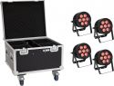 Eurolite Set 4x LED IP PAR 7x8W QCL Spot + Case with wheels Eurolite Set 4x LED IP PAR 7x8W QCL Spot + Case with wheels