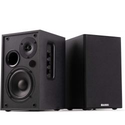 KS02 Active Bookshelf Speaker Set 80W BT Black TILBUD NU