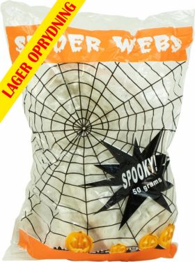Halloween Edderkoppespind. Hvid 50g UV-aktivt