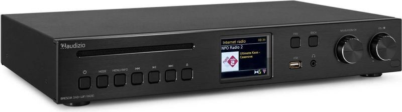 Brescia Internet-mottaker med forsterker, DAB+ og CD-spiller Svart