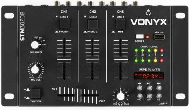 STM-3020B 6-kanals mikser USB/MP3 - Svart