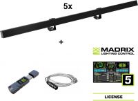 Eurolite Set 5x LED PR-100/32 Pixel DMX Rail bk + Madrix Software