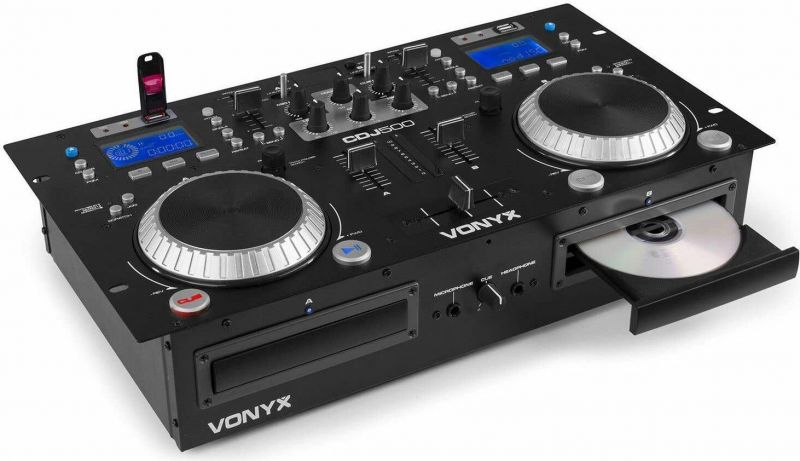 CDJ500 Forsterket Dobbel Spiller CD/MP3/USB/BT