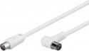 GOOBAY - Antennekabel - COAX han > 90° COAX hun, RG59, Hvid (2,5m) GOOBAY - Antennekabel - COAX han > 90° COAX hun, RG59, Hvid (2,5m)