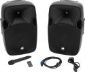 Loudspeakers, Omnitronic XFM-212AP Active 2-Way Speaker Set with Wireless Microphone