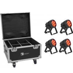 Eurolite Set 4x AKKU IP PAR 7 QCL CRMX MK2 + Case with charging function TILBUD