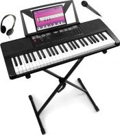 Børne keyboard Sæt, Pakketilbud med 54 Tangenter, Hovedtelefon, Mikrofon og stativ (6-8 år)
