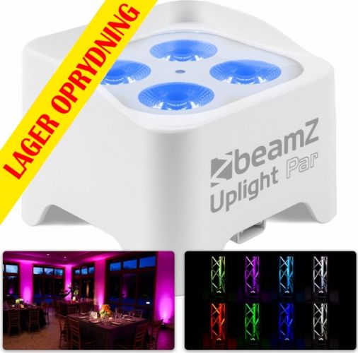 BBP90W Batteridrevet Uplight Par 4x 4W Hvit